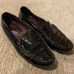 Tods Black Patent Leather Loafers